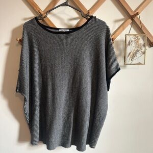 Chic Black and White Striped Blouse